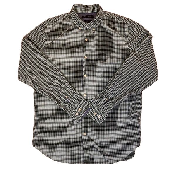 Banana Republic Custom 078 Wash Men's L Camden Fit Button Down Check Print Shirt - Picture 1 of 9